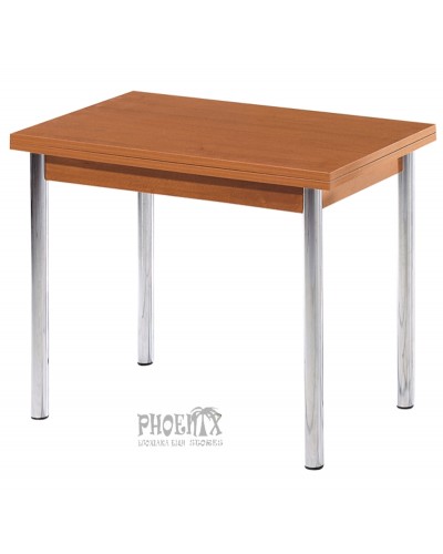 4911 Τραπέζι κουζίνας μελαμίνης αναδιπλώμενο 100Χ60εκ. με χρώμιο πόδια σε καρυδί