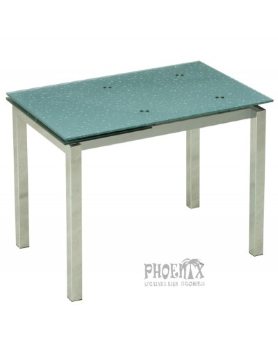 4968 Τραπέζι επεκτεινόμενο, με κρύσταλλο ασφαλείας, Φυσαλίδα, 65x100+40εκ.