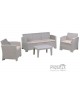 5016 Σαλόνι Κήπου Βεράν τας K/D / PP-UV Sand Grey/ Μαξιλάρια Μπεζ