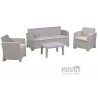 5016 Σαλόνι Κήπου Βεράν τας K/D / PP-UV Sand Grey/ Μαξιλάρια Μπεζ