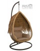 5505 Κρεμαστή Πολυθρόνα Wicker Φυσικό - Μαξιλάρι Μπεζ