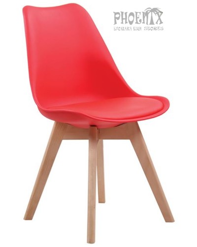 6040 Καρέκλα ξύλινη με πολυπροπυλένιο 8 χρωμάτων