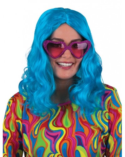 7080 Αποκριάτικη πεpoύκα καστανή, μακριά ίσια με αφέλειες