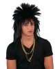7083 Αποκριάτικη Περούκα Rock Punk Μαύρη