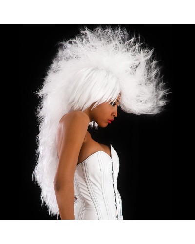 7226 Αποκριάτικη Punk Μοϊκάνα Άσπρη