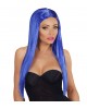 7276 Αποκριάτικη Περούκα Glamour Μπλε Μακριά