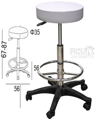 4529 Σκαμπό Μαύρο ψηλό 54x54x88εκ