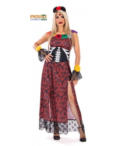 7438 Αποκριάτικη Στολή Day Of The Dead Senorita