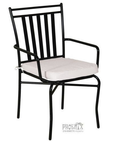 7518 Πολυθρόνα dining αλουμινίου με wicker σε 2 χρώματα