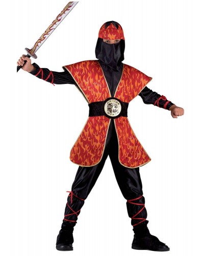 7605 Αποκριάτικη παιδική στολή Νίντζα Μάστερ Της Φωτιάς