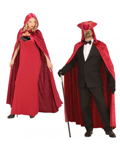 7624 Αποκριάτικη Κάπα Βελούδινη Κόκκινη Unisex