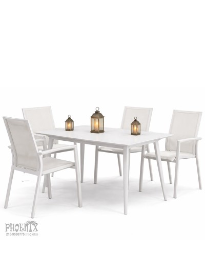 6959 Τραπεζαρία Pollywood-αλουμινίου 5 τεμ.