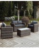 2452  Σαλόνι wicker αλουμινίου set 4 τεμ.