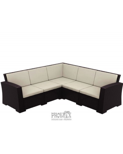 2635 Kαναπές γωνία πολυπροπυλένιο.Καφέ