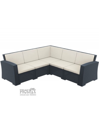 2635 Kαναπές γωνία πολυπροπυλένιο.Καφέ